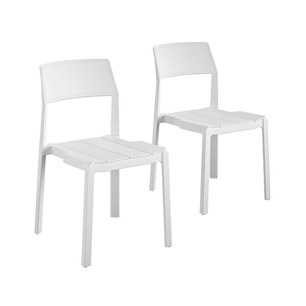 Cosco Novogratz Poolside Collection, Chandler Stacking Dining Chairs, Indoor/Outdoor, Turquoise 2PK 87817WHT2E
